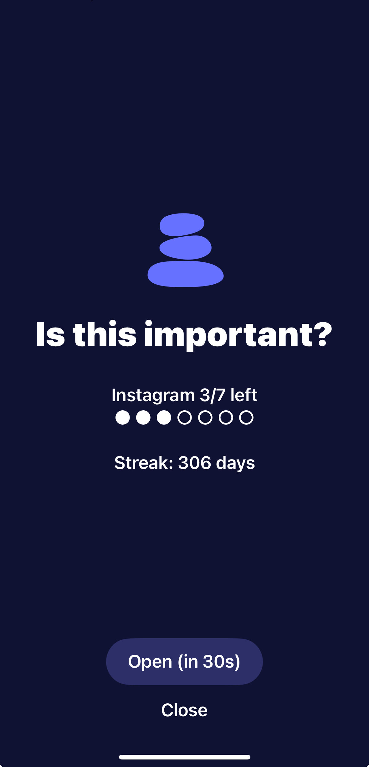 The streak of not opening Instagram